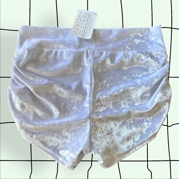 White Velvet Booty Shorts - Picture 2 of 4